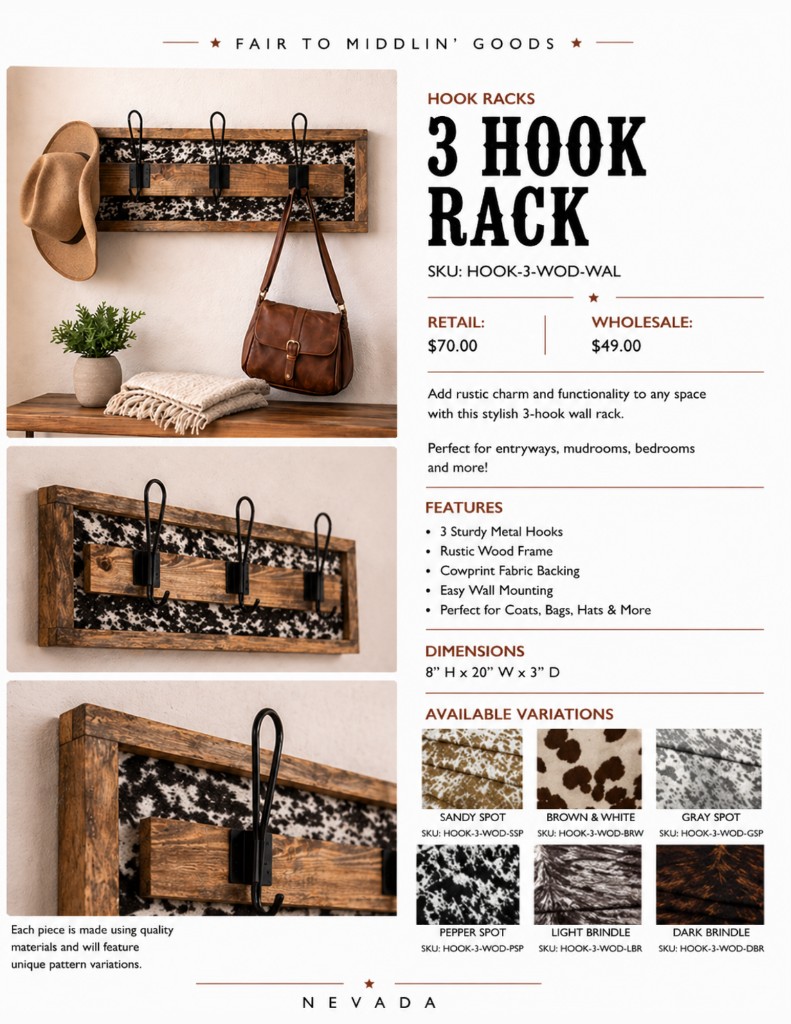 3 Hook Rack